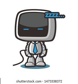 cute robot mascot character design