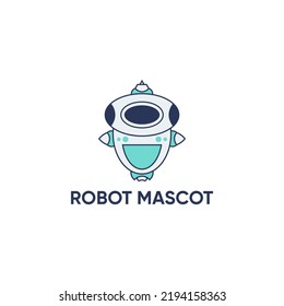 Cute Robot Mascot Logo Design