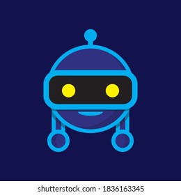 Cute robot mascot logo icon. vector illustration