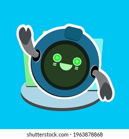 cute robot mascot, vector illustration