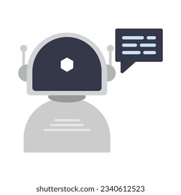 Cute Robot Message Cartoon Vector Icon Illustration. Science Technology Icon Concept Isolated Premium Vector. Flat Cartoon Style

