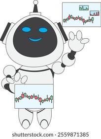 Cute Robot Monitor Screen Vector