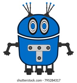 Cute robot on a white background, Vector illustration