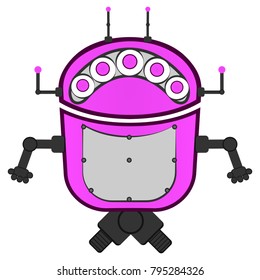 Cute robot on a white background, Vector illustration