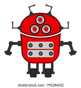 Cute robot on a white background, Vector illustration