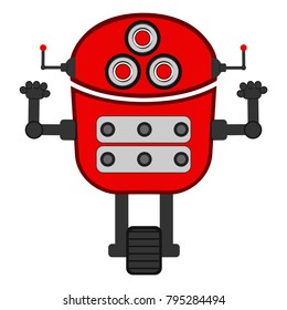 Cute robot on a white background, Vector illustration