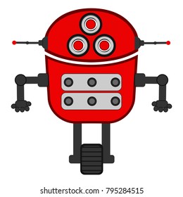 Cute robot on a white background, Vector illustration