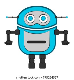 Cute robot on a white background, Vector illustration