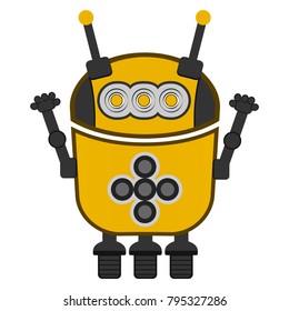 Cute robot on a white background, Vector illustration