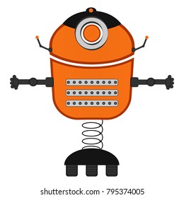 Cute robot on a white background, Vector illustration
