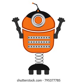 Cute robot on a white background, Vector illustration