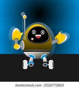 cute robot with oval shape graphic design