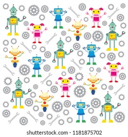 cute robot pattern. 