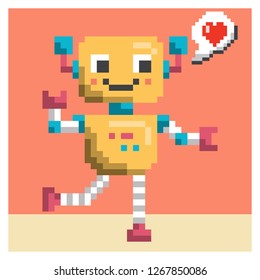 Cute Robot Pixel Art