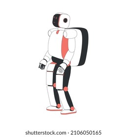 Cute robot robotic character isometric icon on blank background 3d vector illustration