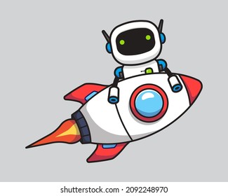 Cute robot with rocket technology