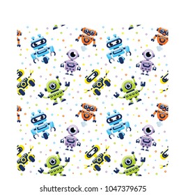 Cute Robot Seamless Pattern