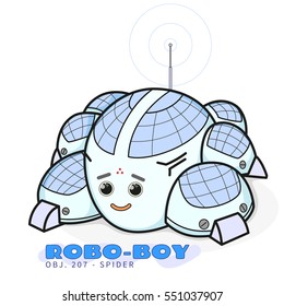 Cute Robot Spider. Boy print for kids jersey fabric typography t-shirt design. Isolated vector