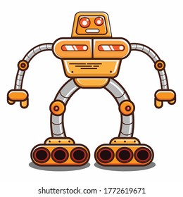 lindo robot parado mascota vector ilustración de dibujos aislados en fondo blanco