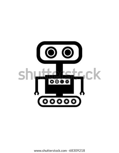 Cute Robot Symbol Stock Vector (Royalty Free) 68309218