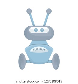 cute robot, vector cartoon character