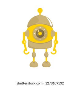 cute robot, vector cartoon character