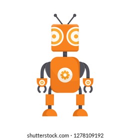 cute robot, vector cartoon character