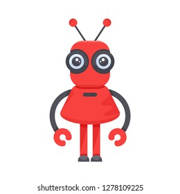 cute robot, vector cartoon character