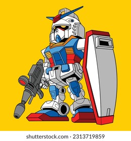 cute robot vector for commercial use