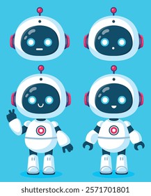 Cute robot. Vector flat illustration.