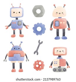 cute robot, robot vector illustration