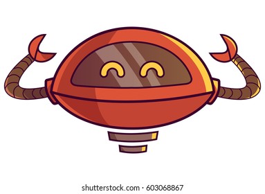 Cute Robot . Vector illustration. Isolated on white background.