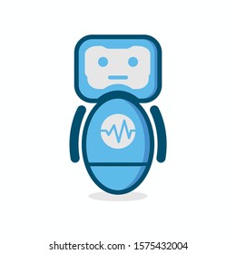 Cute robot, Vector modern flat cartoon character illustration.Isolated on white background.