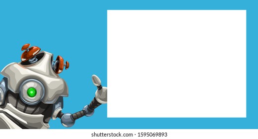 cute robot with white board