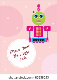 cute robot xmas greeting