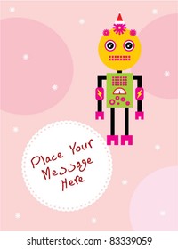 cute robot xmas greeting
