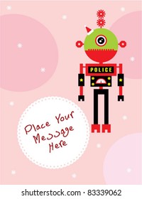 cute robot xmas greeting