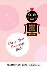 cute robot xmas greeting
