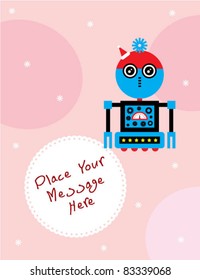 cute robot xmas greeting
