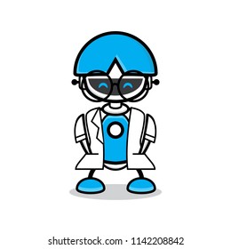 Cute robot,chat bot,Vector modern flat cartoon mascot character illustration expresion.