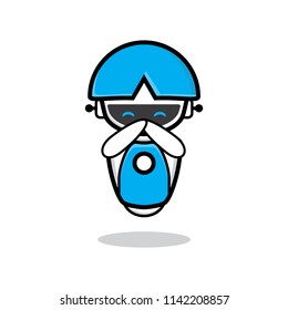 Cute robot,chat bot,Vector modern flat cartoon mascot character illustration expresion.