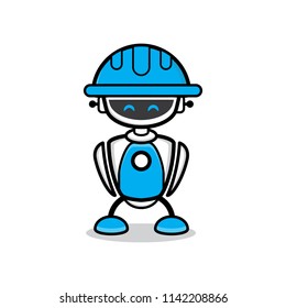 Cute robot,chat bot,Vector modern flat cartoon mascot character illustration expresion.
