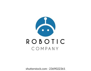 Cute robotic logo design. Chat boot Artificial intelegence Logo design