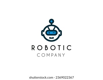 Cute robotic logo design. Chat boot Artificial intelegence Logo design