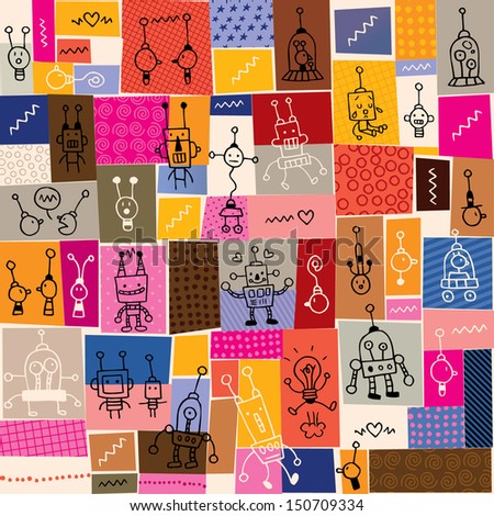 cute robots pattern
