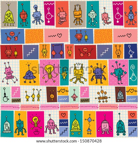 cute robots pattern