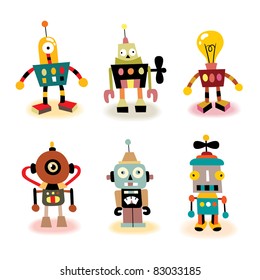 cute robots set