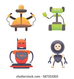 Cute Robots. Set robot vectoor illustration. eps10