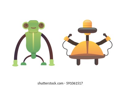 Cute Robots. Set robot vectoor illustration