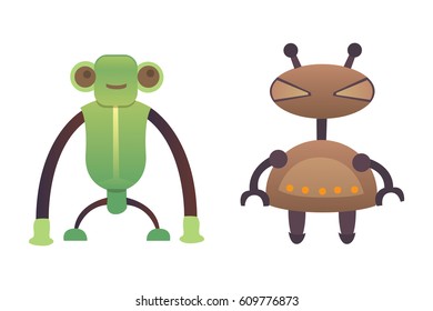 Cute Robots. Set robot vectoor illustration